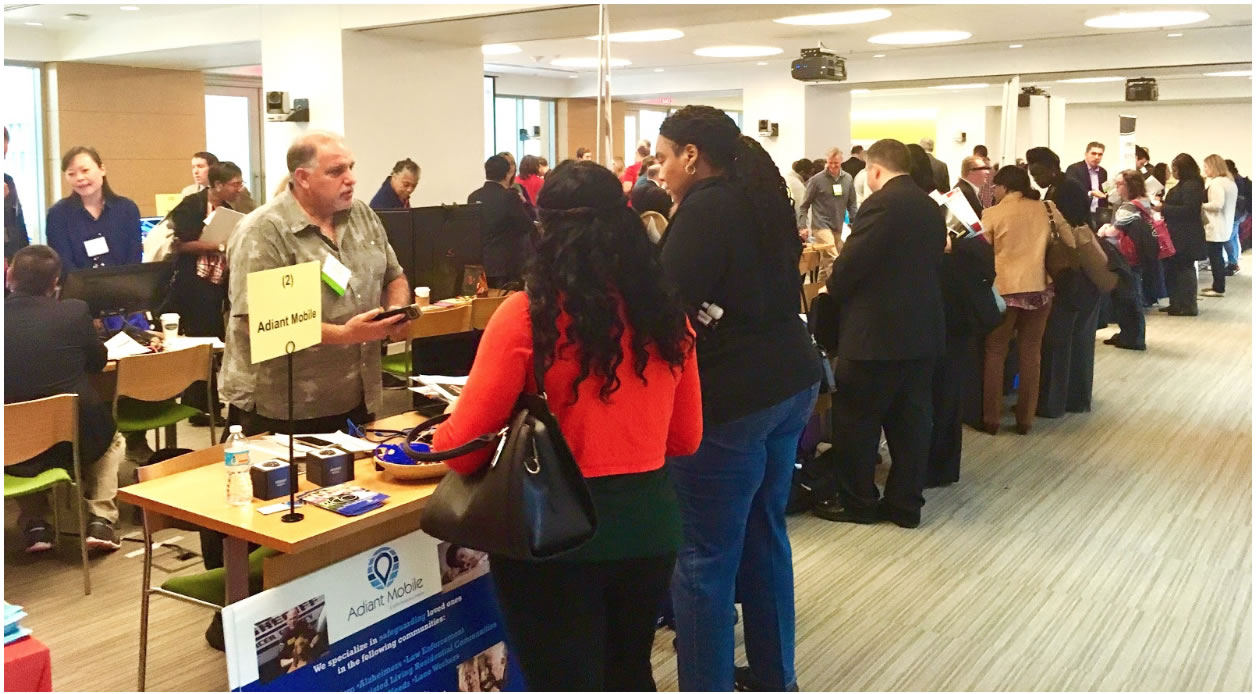 Photo: Vendor exhibition hall at the 2017 Interagency Accessibility Forum (IAAF)